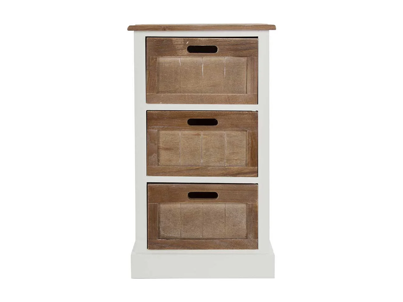 Nachtkommode in Weiß Braun Shabby Chic