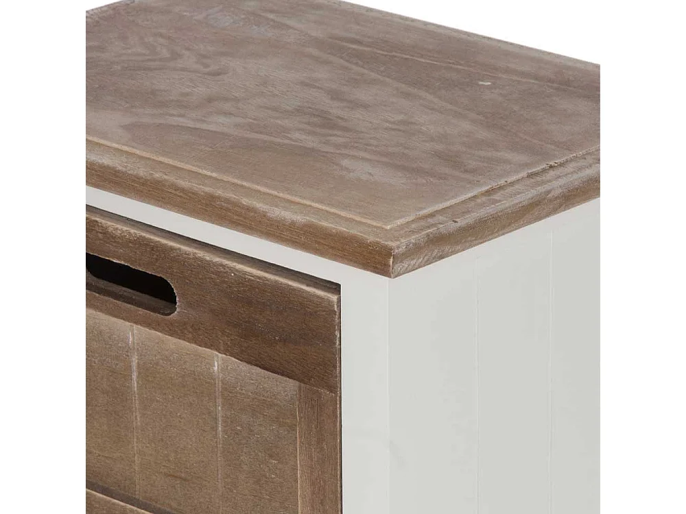 Nachtkommode in Weiß Braun Shabby Chic