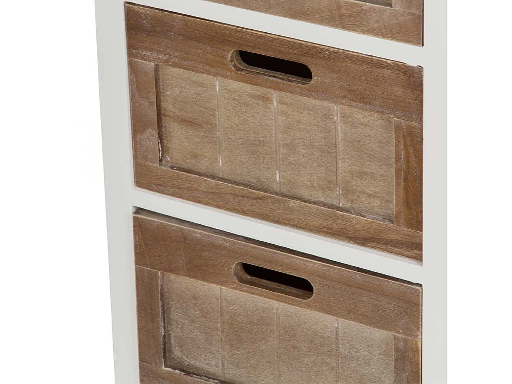 Nachtkommode in Weiß Braun Shabby Chic