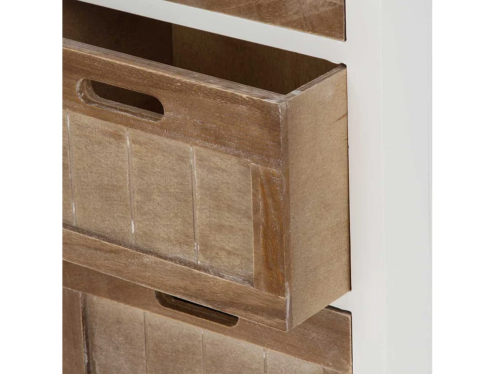 Nachtkommode in Weiß Braun Shabby Chic