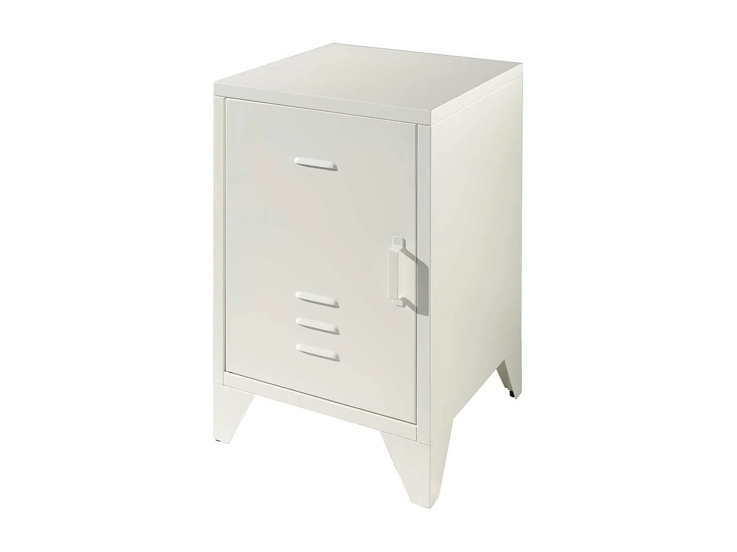 Retro Bettkommode aus Eisen Weiß 1-türig