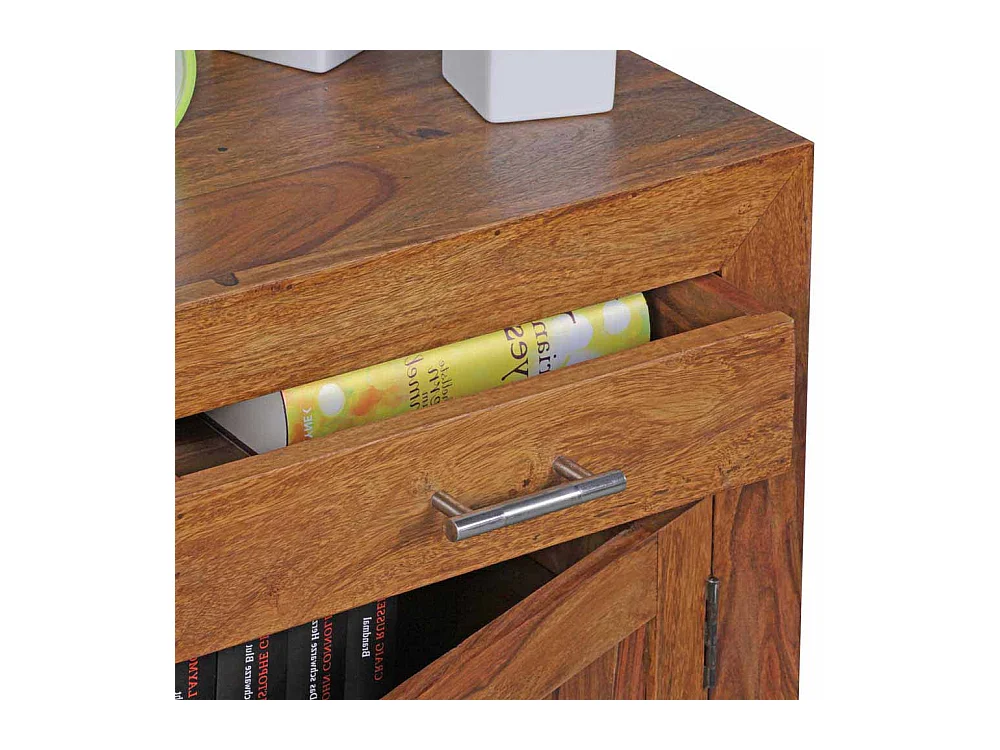 Nachtkonsole aus Sheesham Massivholz 60 cm hoch