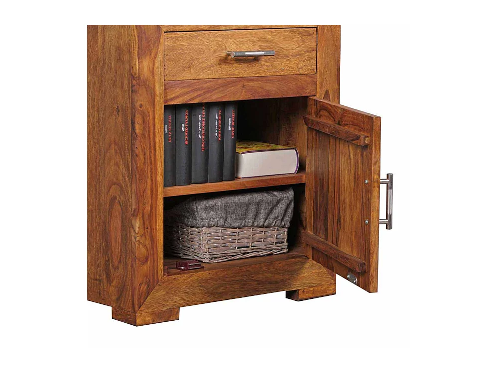 Nachtkonsole aus Sheesham Massivholz 60 cm hoch