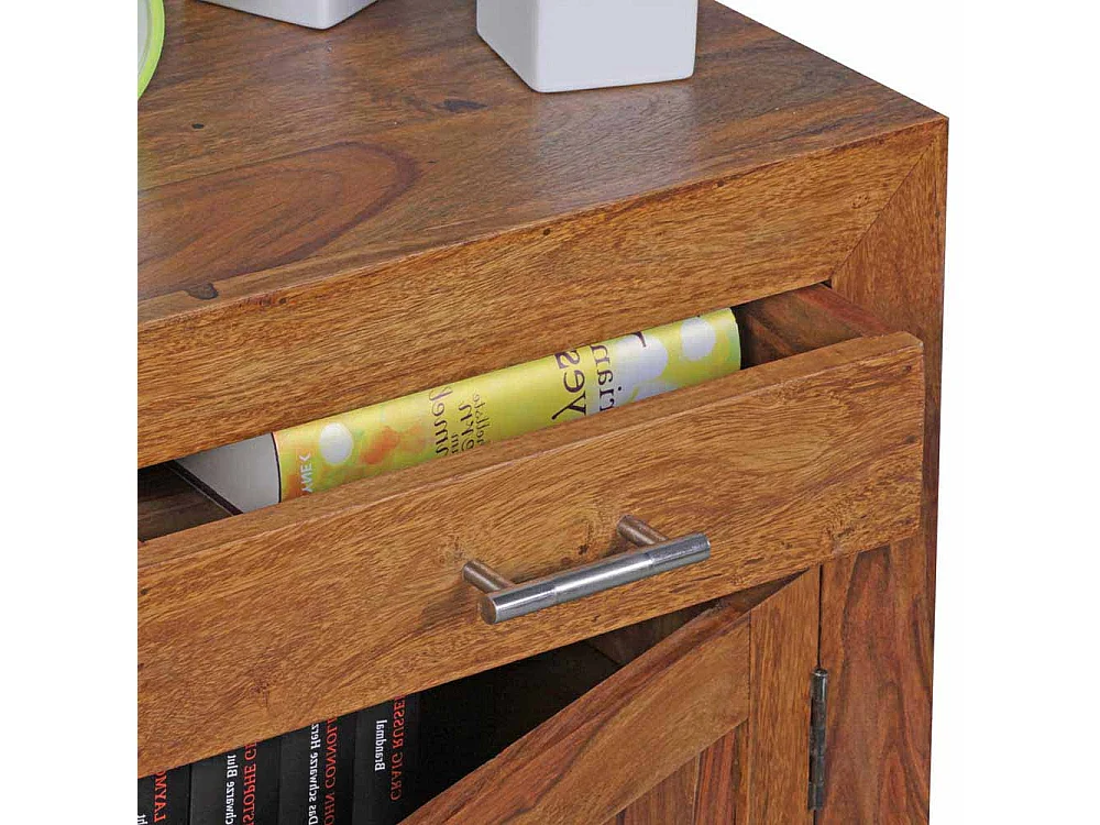 Nachtkonsole aus Sheesham Massivholz 60 cm hoch