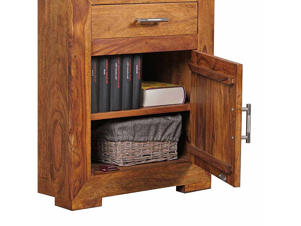 Nachtkonsole aus Sheesham Massivholz 60 cm hoch
