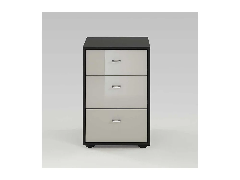 Nachtkommode in Creme Grau Braun