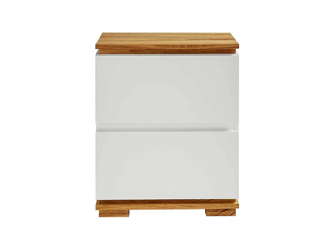 Nachtkonsole in Weiß Eiche Massivholz