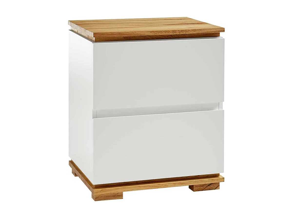 Nachtkonsole in Weiß Eiche Massivholz