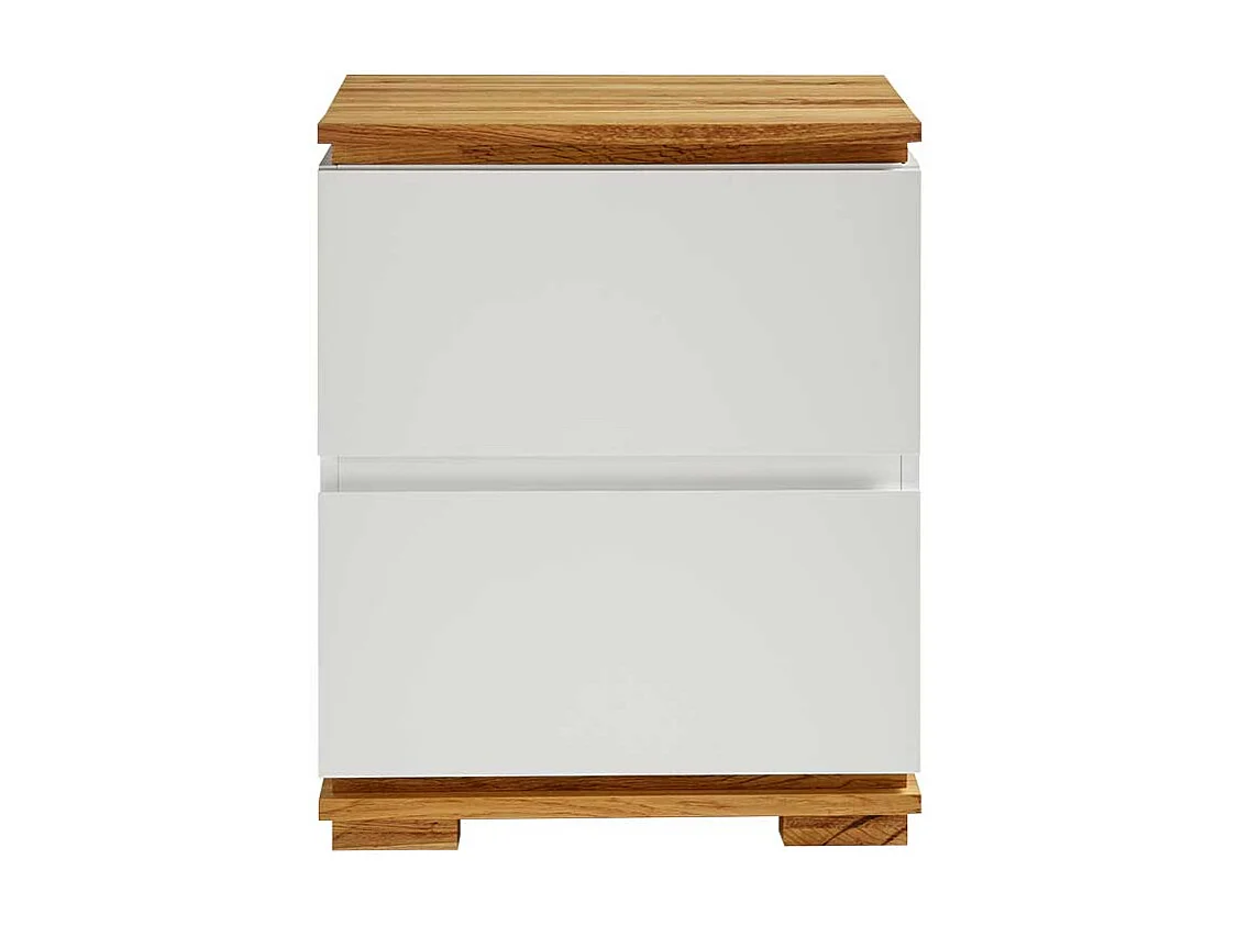 Nachtkonsole in Weiß Eiche Massivholz