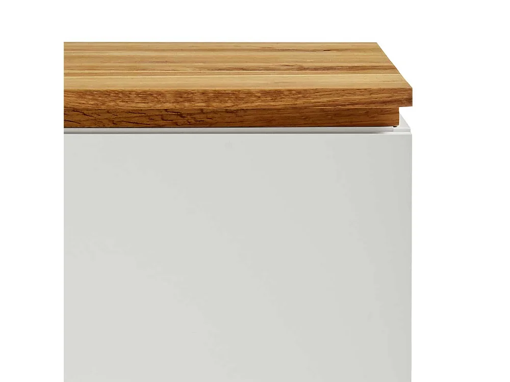 Nachtkonsole in Weiß Eiche Massivholz
