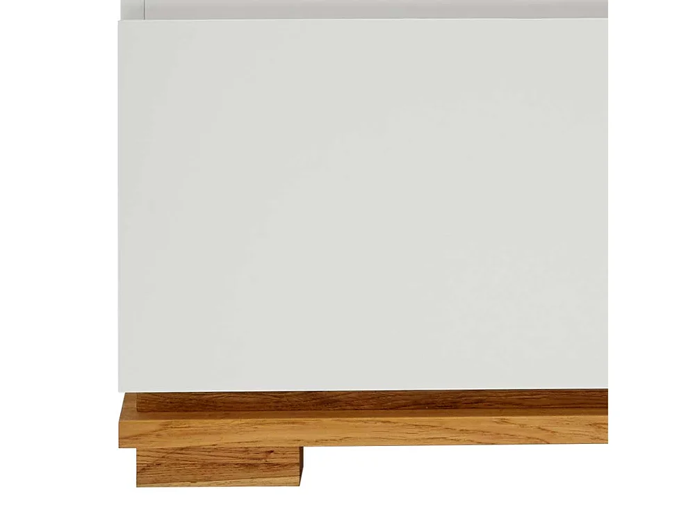 Nachtkonsole in Weiß Eiche Massivholz