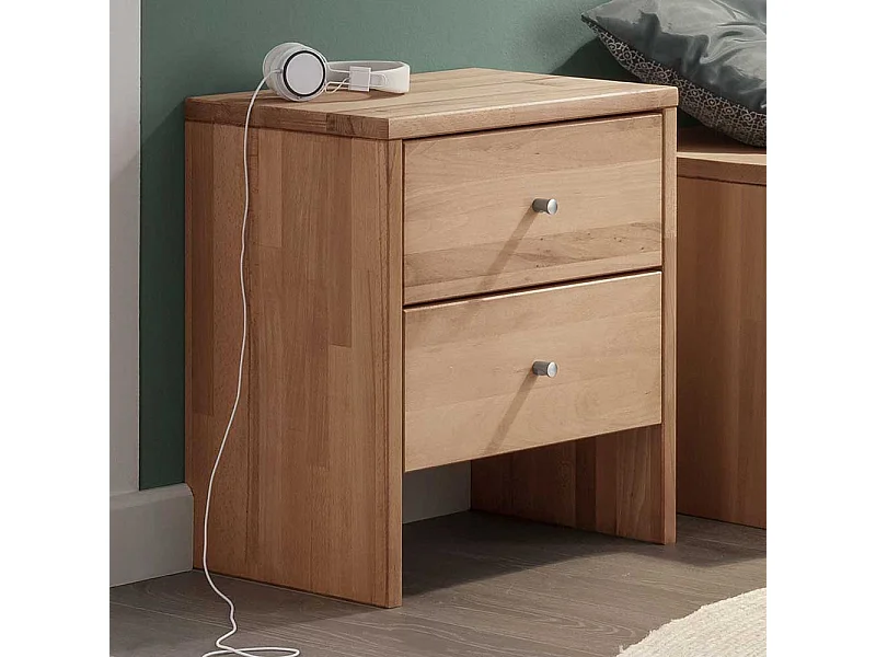 Kommode Vollholz in Buchefarben zwei Schubladen