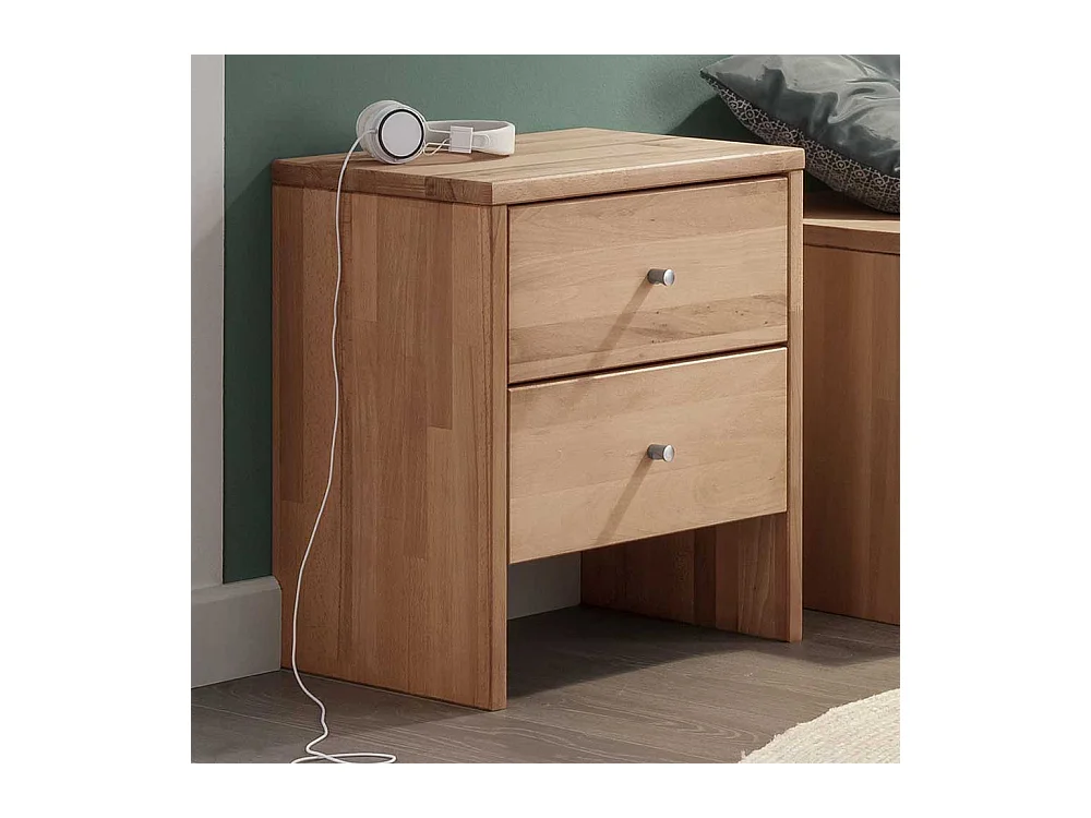 Kommode Vollholz in Buchefarben zwei Schubladen