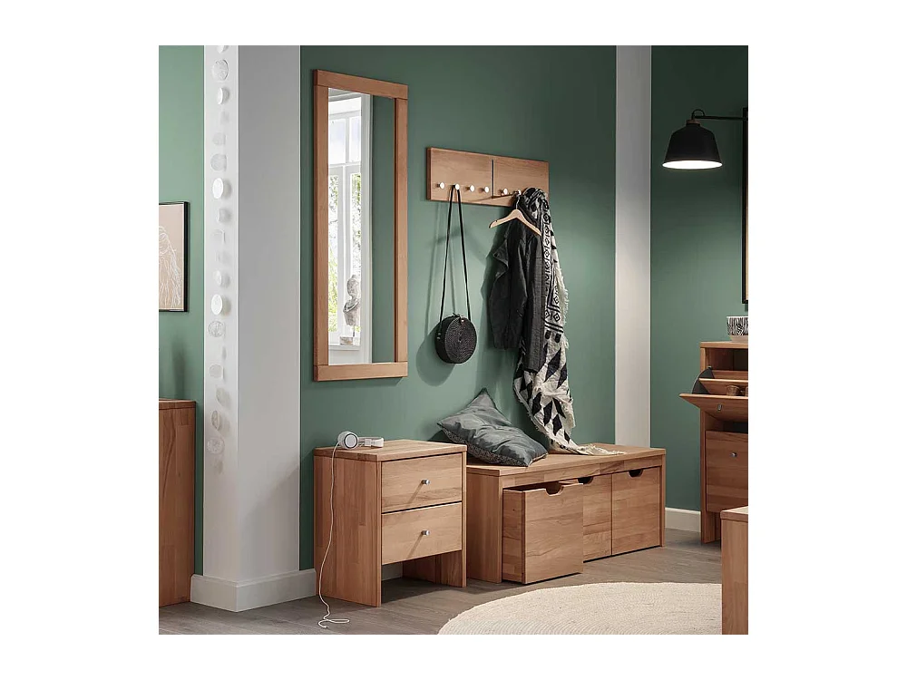 Kommode Vollholz in Buchefarben zwei Schubladen