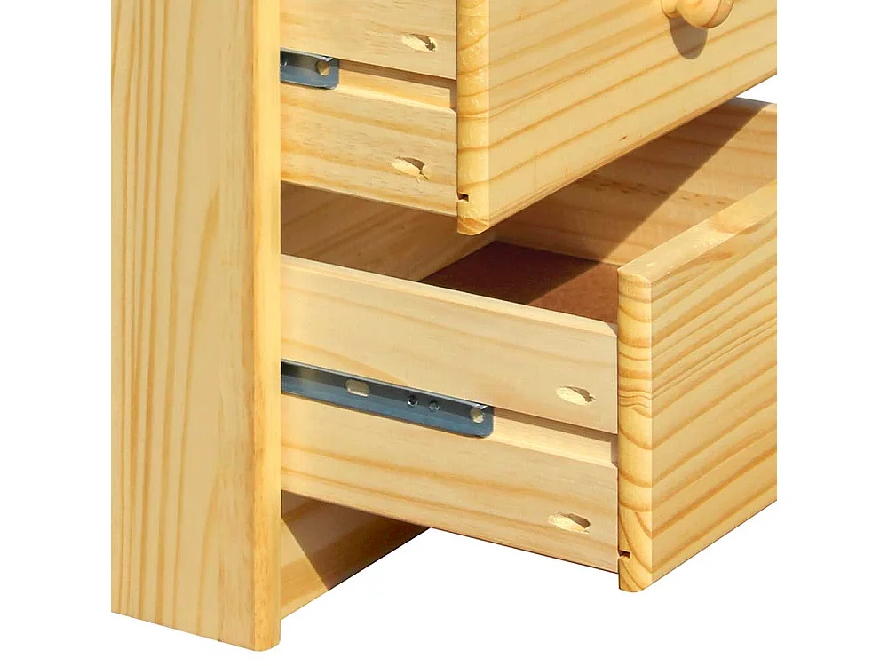 Nachtkommode aus Kiefer Massivholz zwei Schubladen