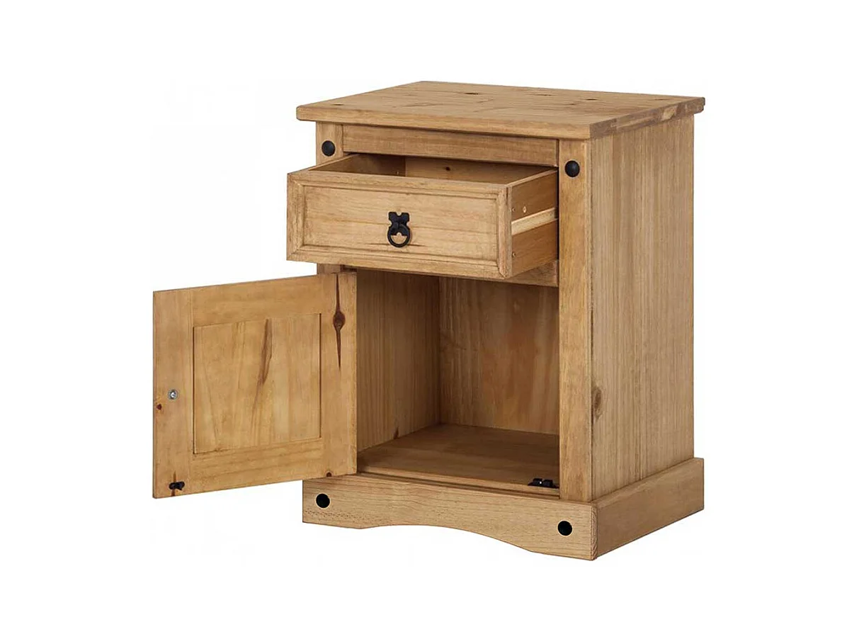 Nachttisch Kommode aus Kiefer Massivholz Honigfarben Landhausstil
