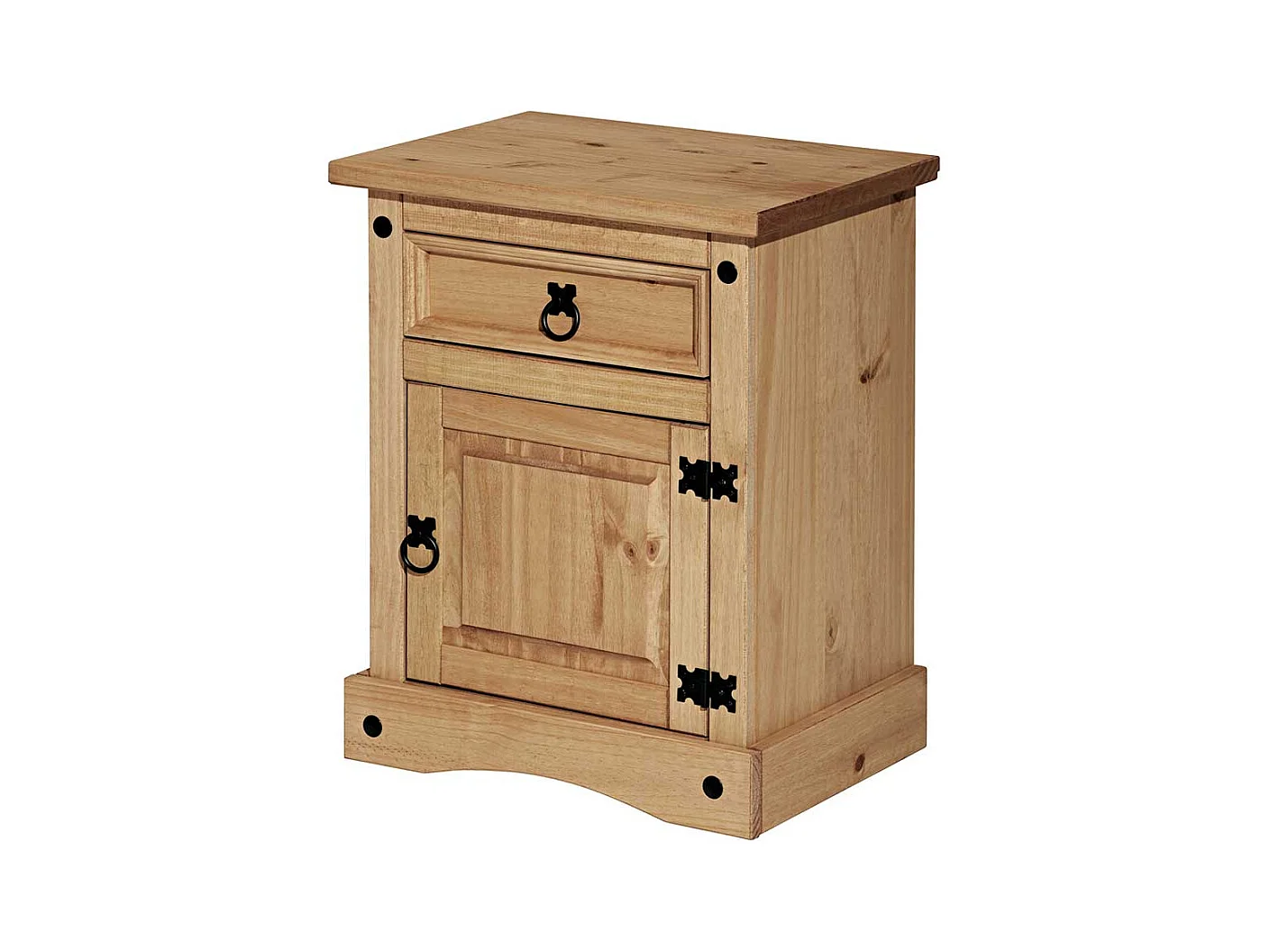 Nachttisch Kommode aus Kiefer Massivholz Honigfarben Landhausstil