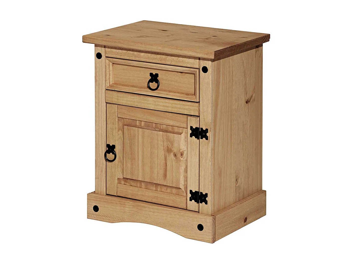 Nachttisch Kommode aus Kiefer Massivholz Honigfarben Landhausstil