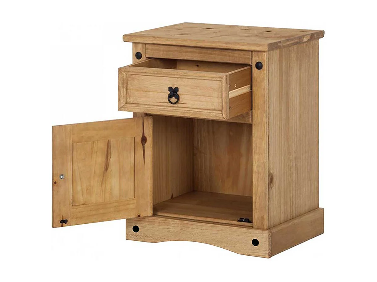 Nachttisch Kommode aus Kiefer Massivholz Honigfarben Landhausstil