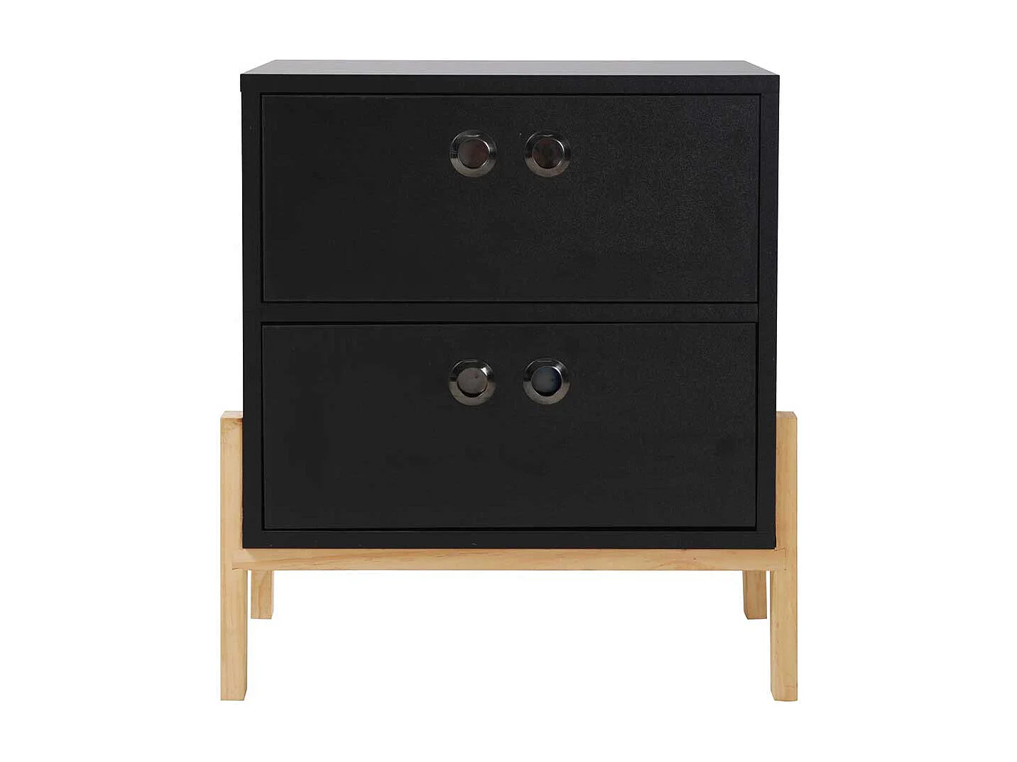 Wäschekommode in Schwarz zwei Schubladen