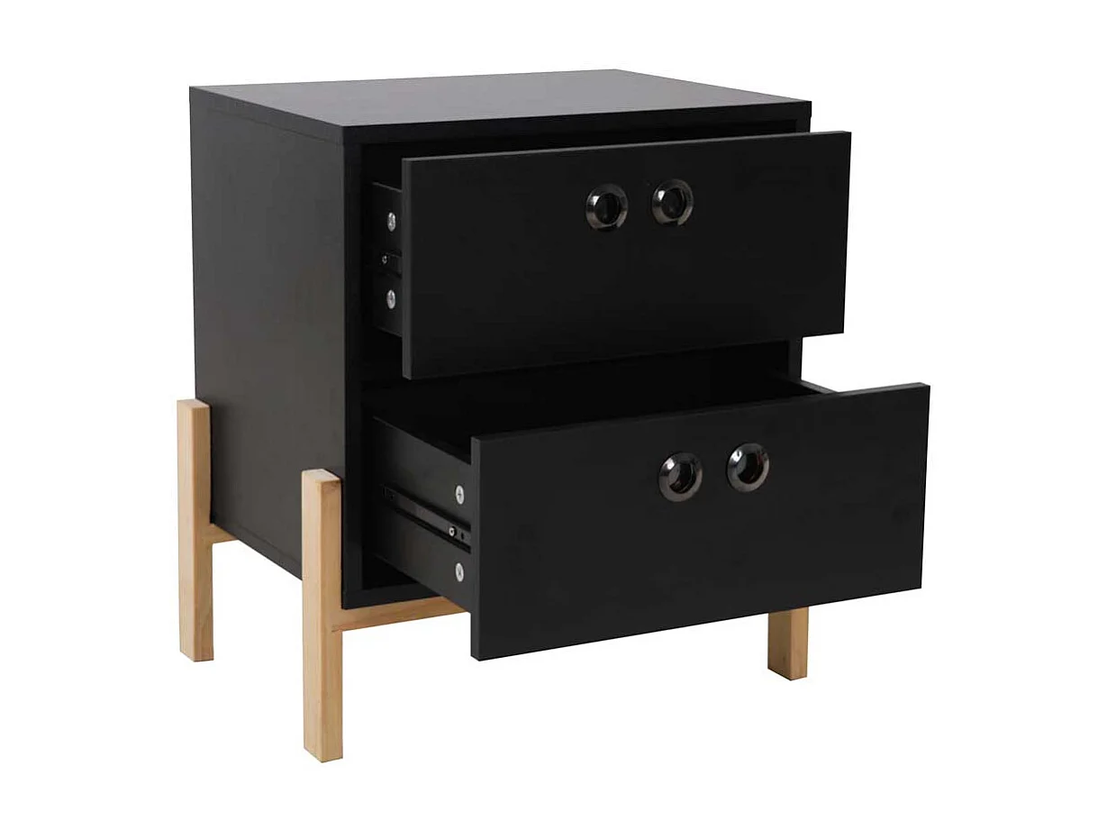 Wäschekommode in Schwarz zwei Schubladen