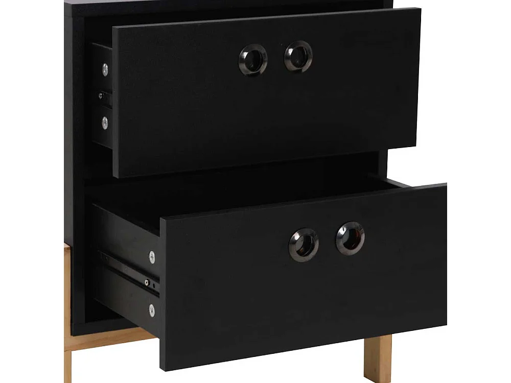 Wäschekommode in Schwarz zwei Schubladen