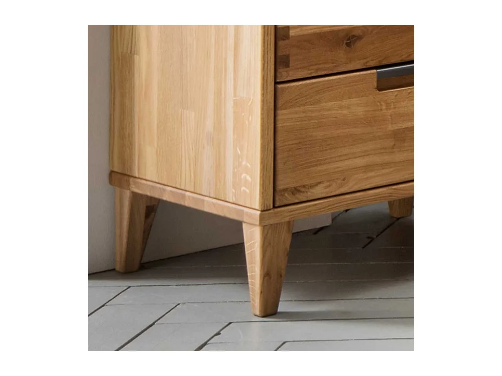Nachtschrank aus Eiche Massivholz zwei Schubladen