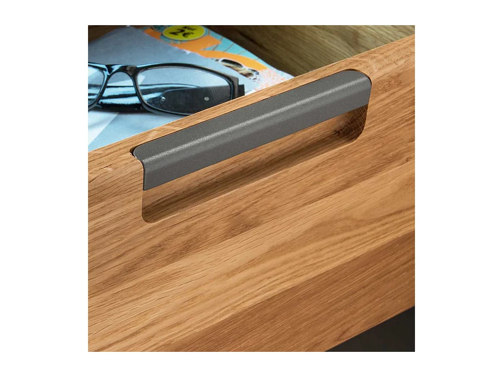 Nachtschrank aus Eiche Massivholz zwei Schubladen