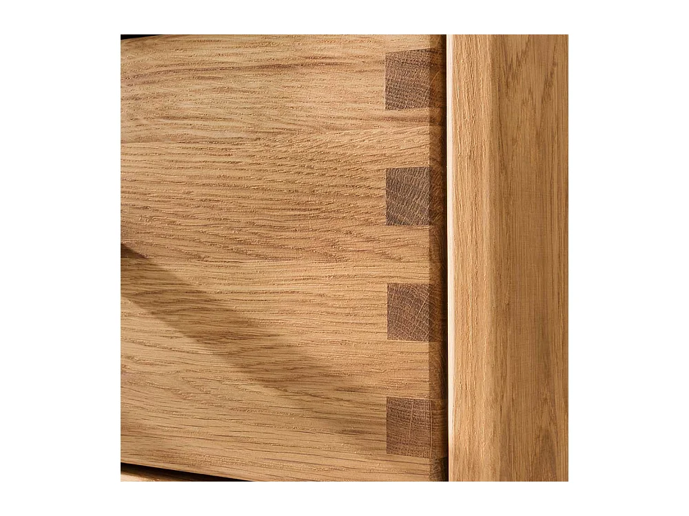 Nachtschrank aus Eiche Massivholz zwei Schubladen