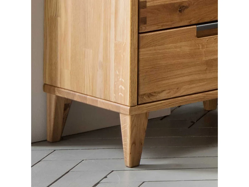 Nachtschrank aus Eiche Massivholz zwei Schubladen
