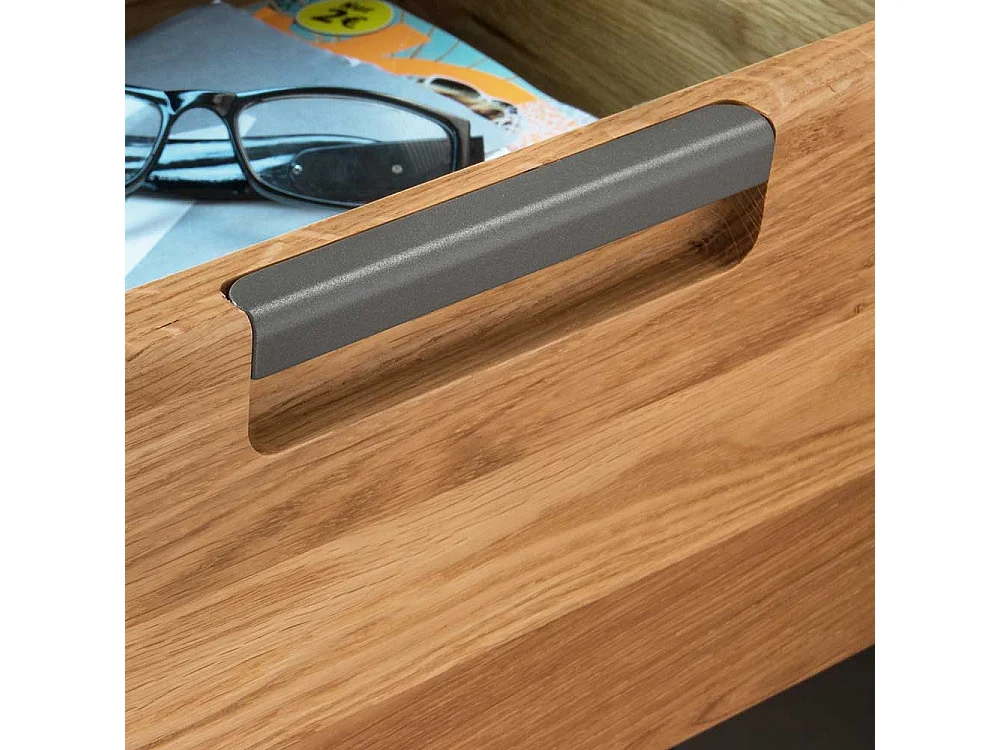 Nachtschrank aus Eiche Massivholz zwei Schubladen