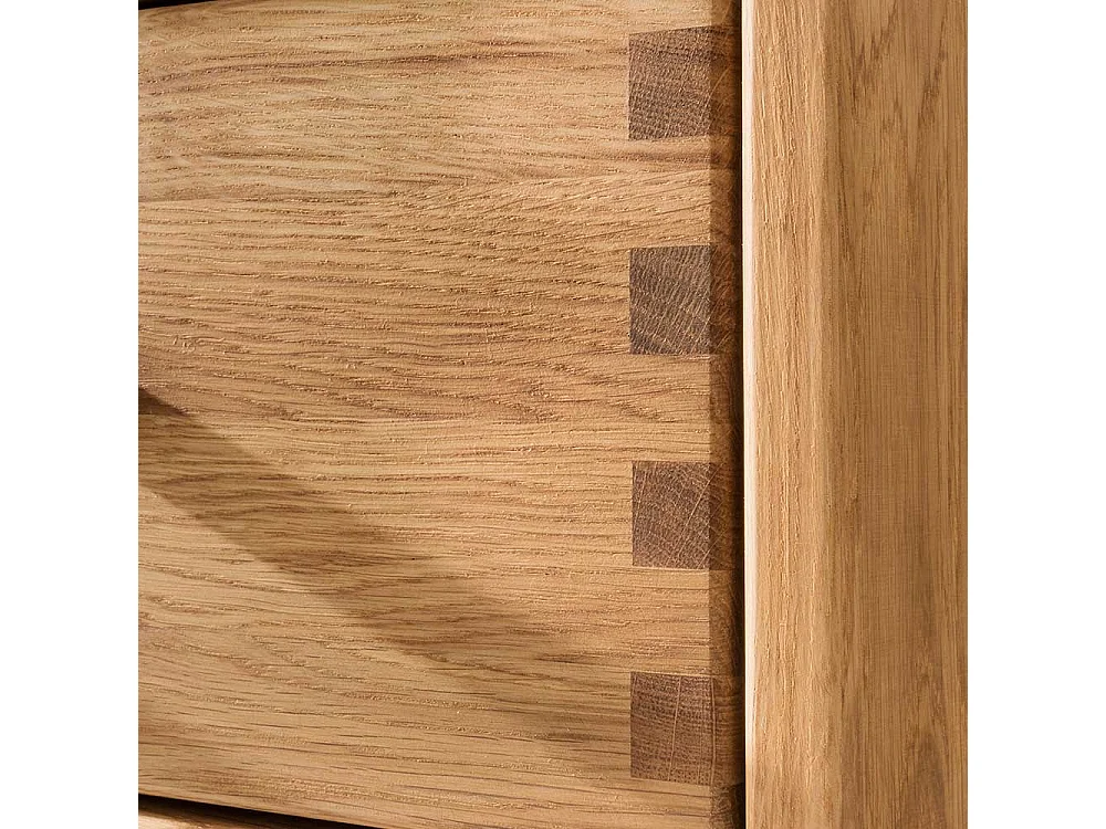 Nachtschrank aus Eiche Massivholz zwei Schubladen