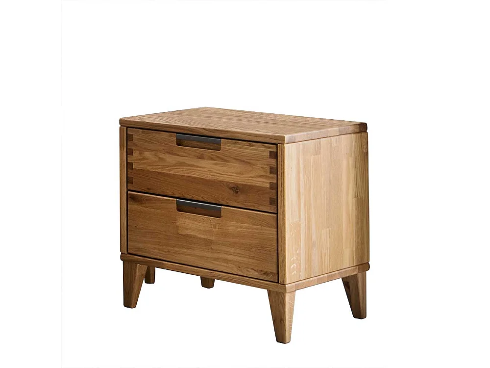 Nachtschrank aus Eiche Massivholz zwei Schubladen