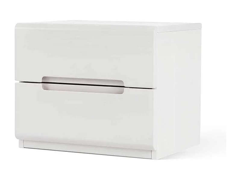 Buche Nachtkonsole in Weiß massiv