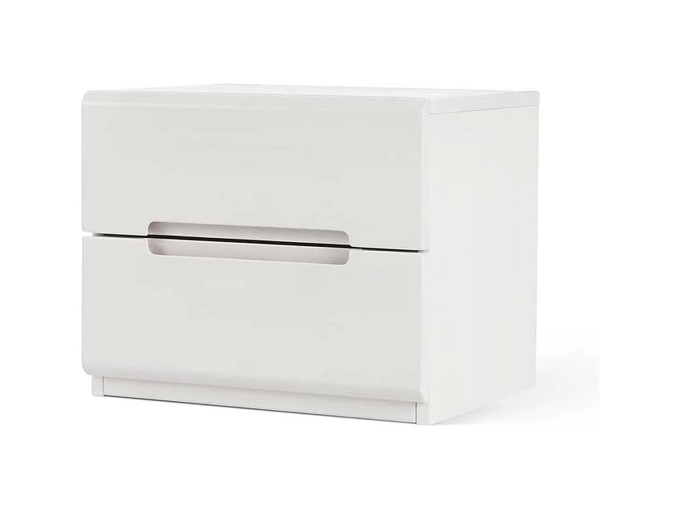 Buche Nachtkonsole in Weiß massiv