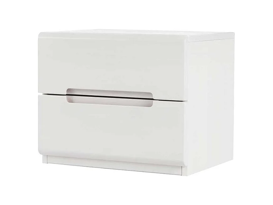 Buche Nachtkonsole in Weiß massiv