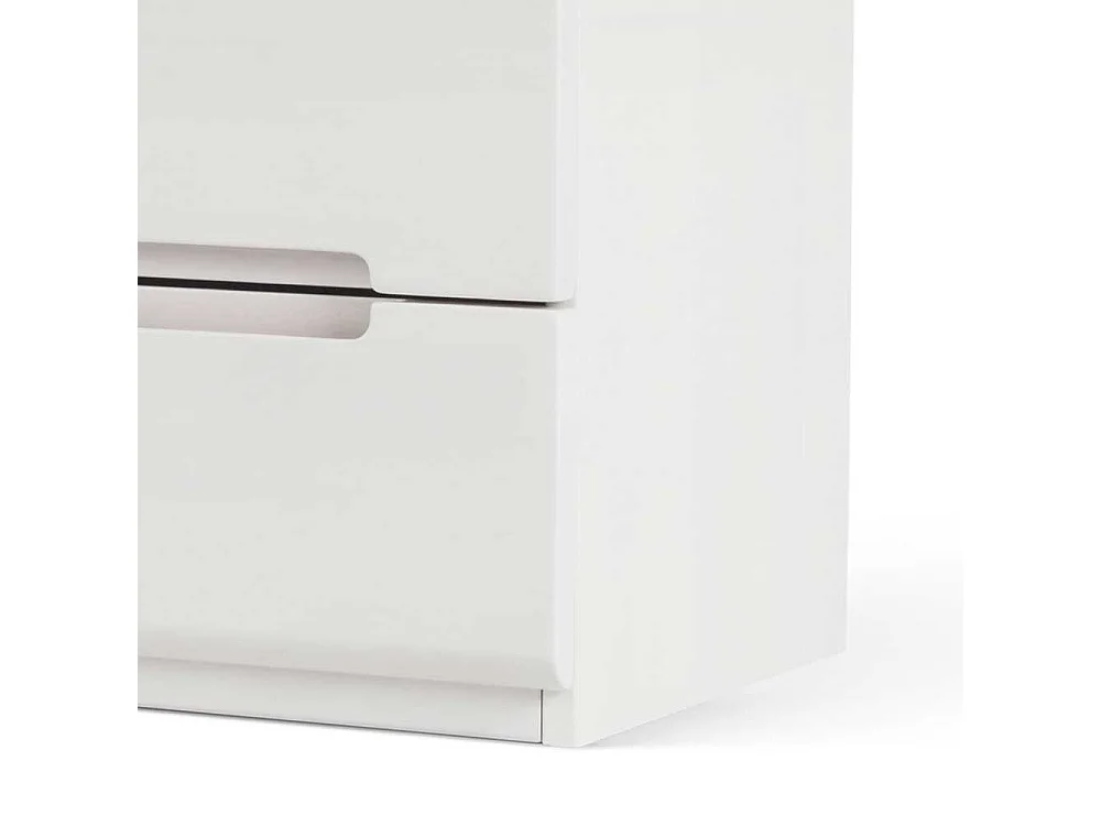 Buche Nachtkonsole in Weiß massiv