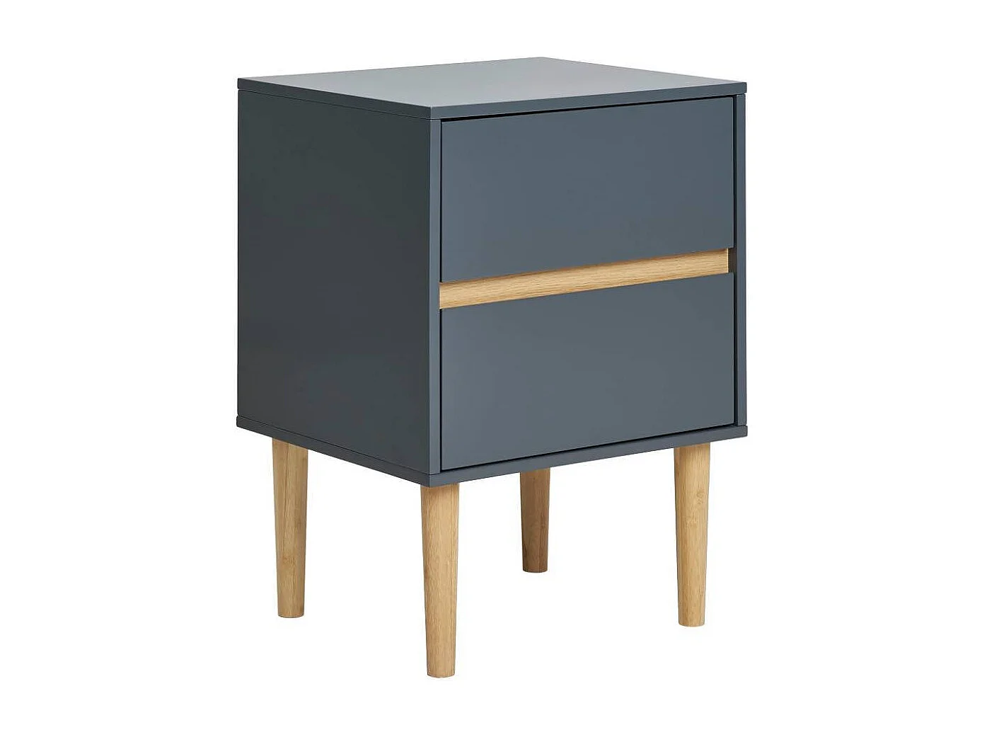 Nachtschrank Nachtkommode in Dunkelgrau und Kieferfarben
