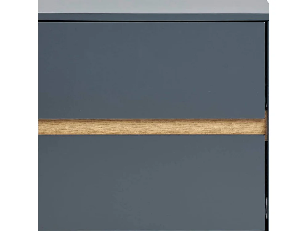 Nachtschrank Nachtkommode in Dunkelgrau und Kieferfarben