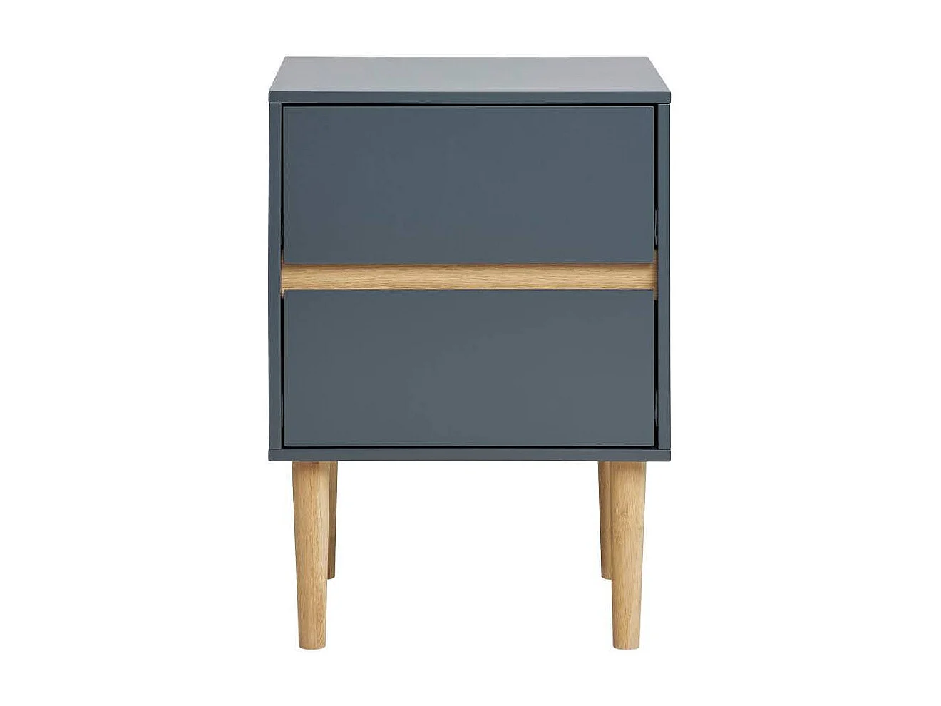 Nachtschrank Nachtkommode in Dunkelgrau und Kieferfarben