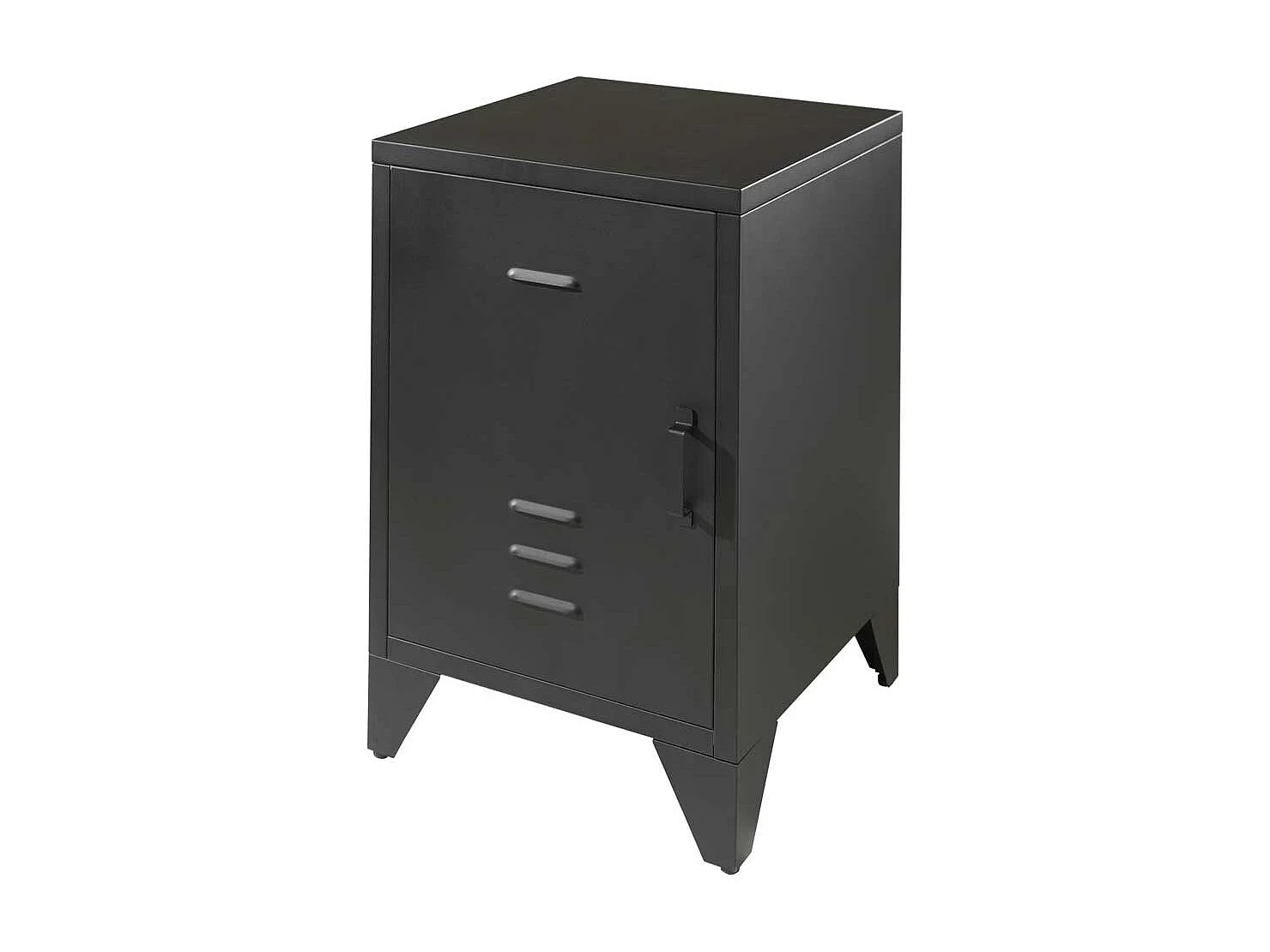 Nachttisch Schrank aus Metall Schwarz pulverbeschichtet