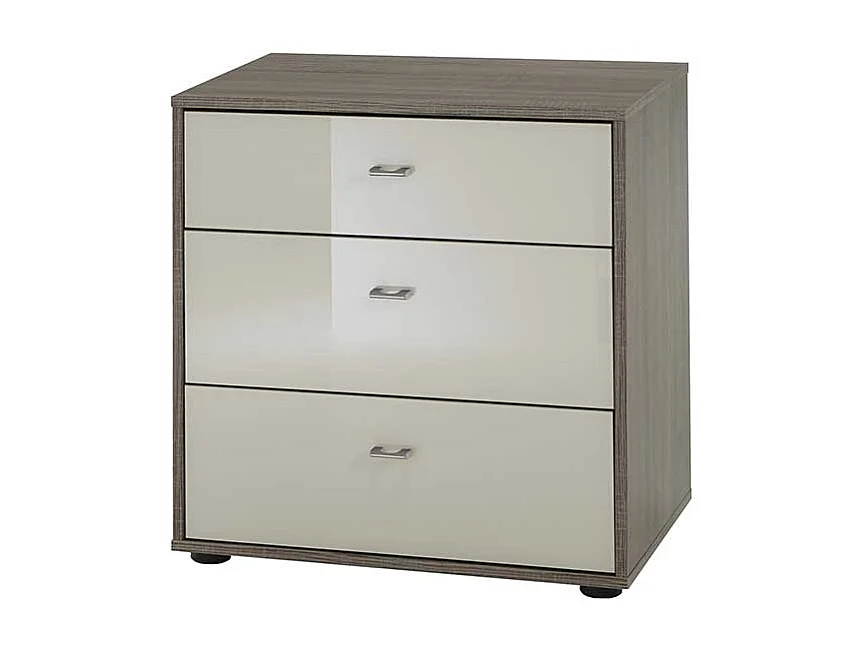 Kleine Kommode in Creme Eiche Trüffel