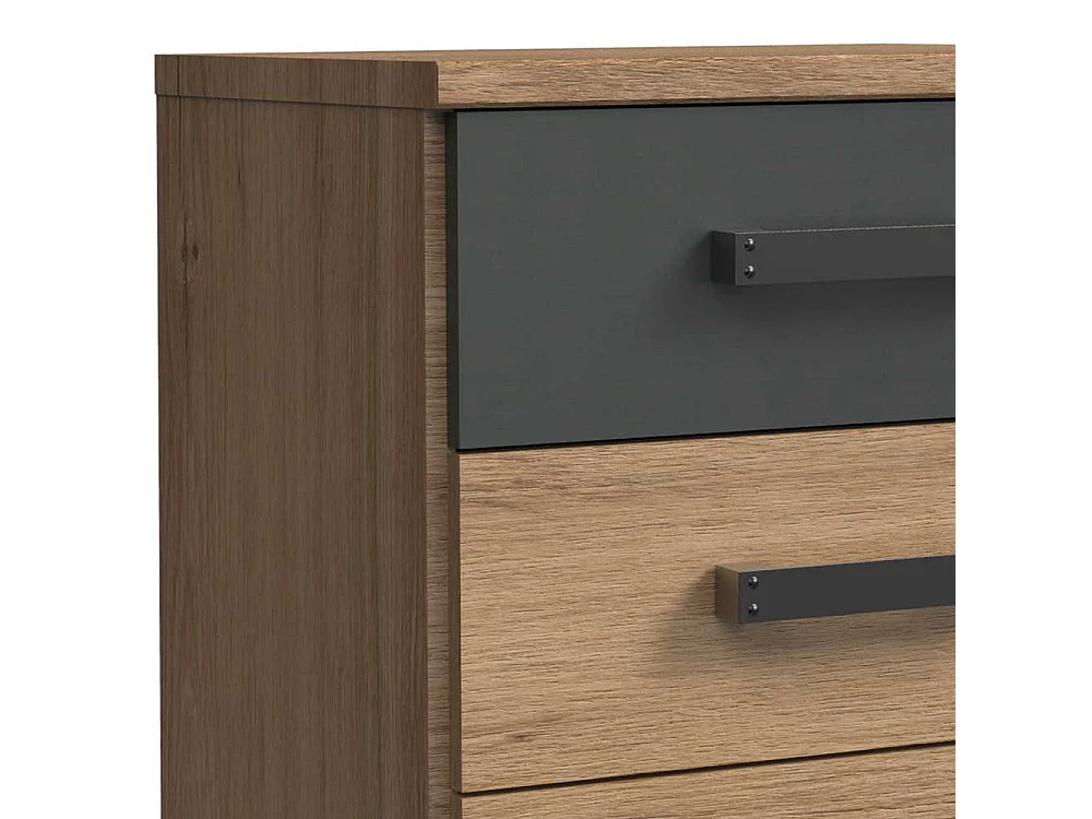 Industriestil Nachtkonsole mit drei Schubladen 55 cm hoch