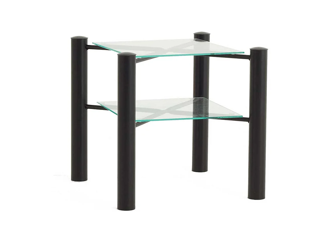 Metall Nachttisch aus Glasplatten 45 cm