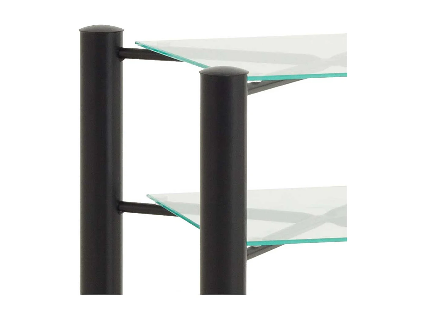 Metall Nachttisch aus Glasplatten 45 cm