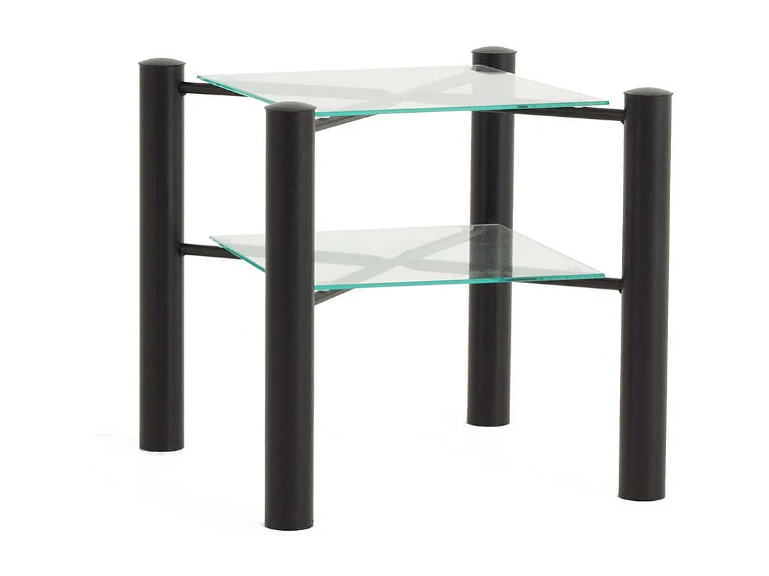 Metall Nachttisch aus Glasplatten 45 cm