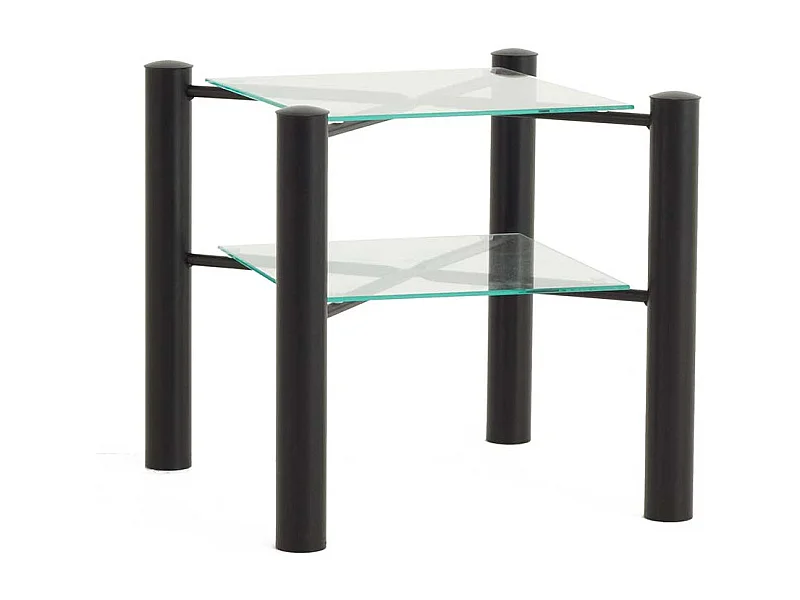 Metall Nachttisch aus Glasplatten 45 cm