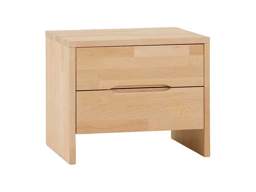 Holz Nachtkonsole aus Buche massiv lackiert 2 Schubladen