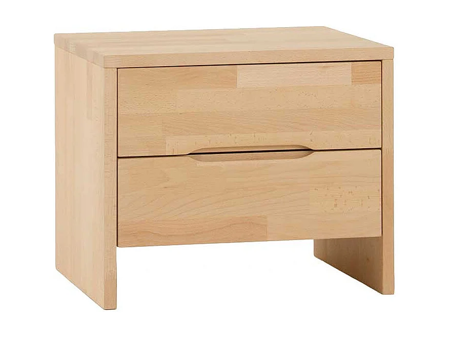 Holz Nachtkonsole aus Buche massiv lackiert 2 Schubladen