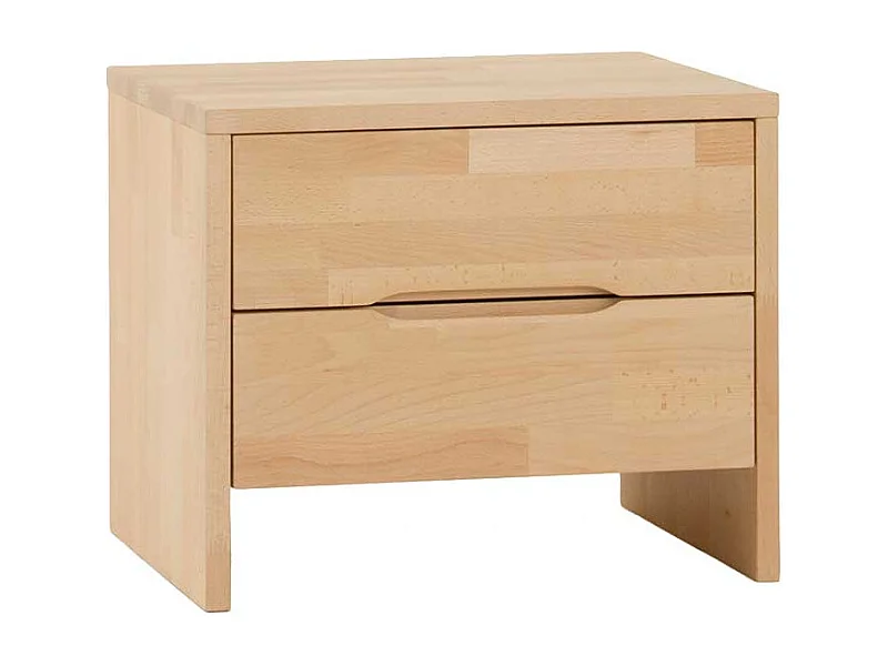 Holz Nachtkonsole aus Buche massiv lackiert 2 Schubladen